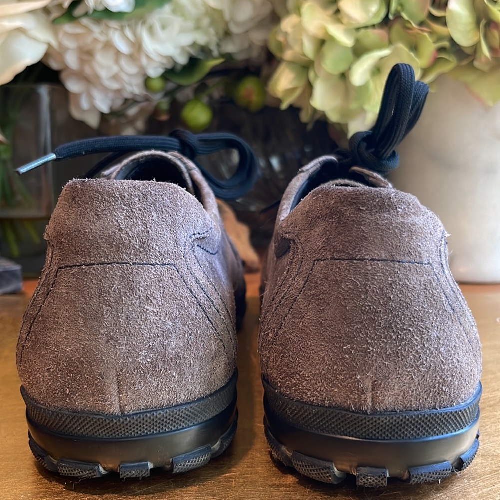 Prada Calzature Brown Suede America’s Cup Trainer Sneakers - Picture 4 of 16